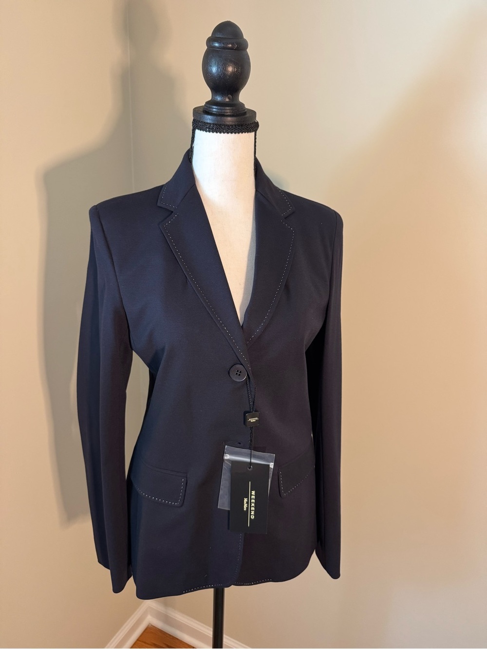 MaxMara Dark Navy Double-Button Tailored Blazer